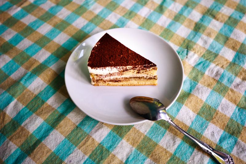Classic Tiramisu dessert at pizza factory