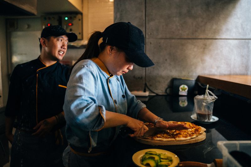 Pizza factory catering spread for events