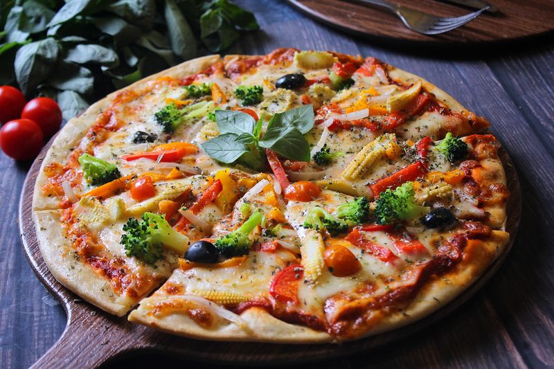 Truffle mushroom specialty pizza at pizza factory
